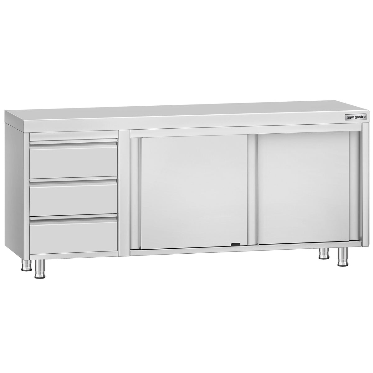 RST-työkaappi ECO - 2000x700 mm - 3 vetolaatikkoa vasemmalla, liukuovet