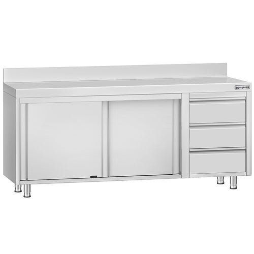 RST-työkaappi ECO - 2000x700 mm - 3 vetolaatikkoa oikealla, 2 liukuovea - roiskesuoja