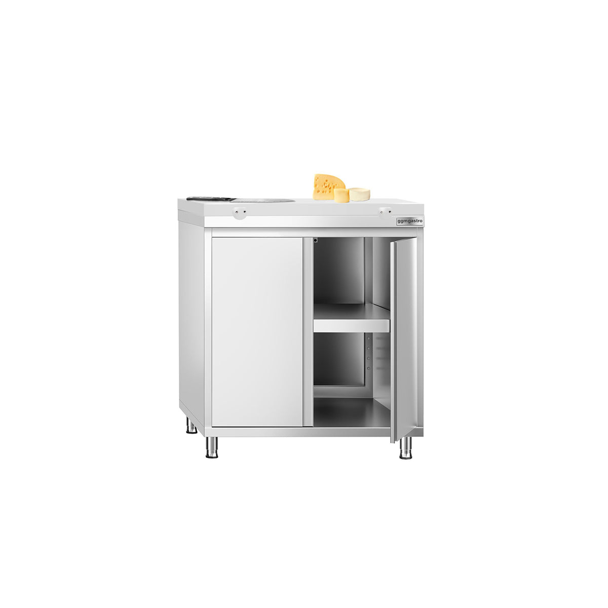 RST-työkaappi PREMIUM - 800x600 mm - 2 saranaovea - sis. leikkuulauta Valkoinen