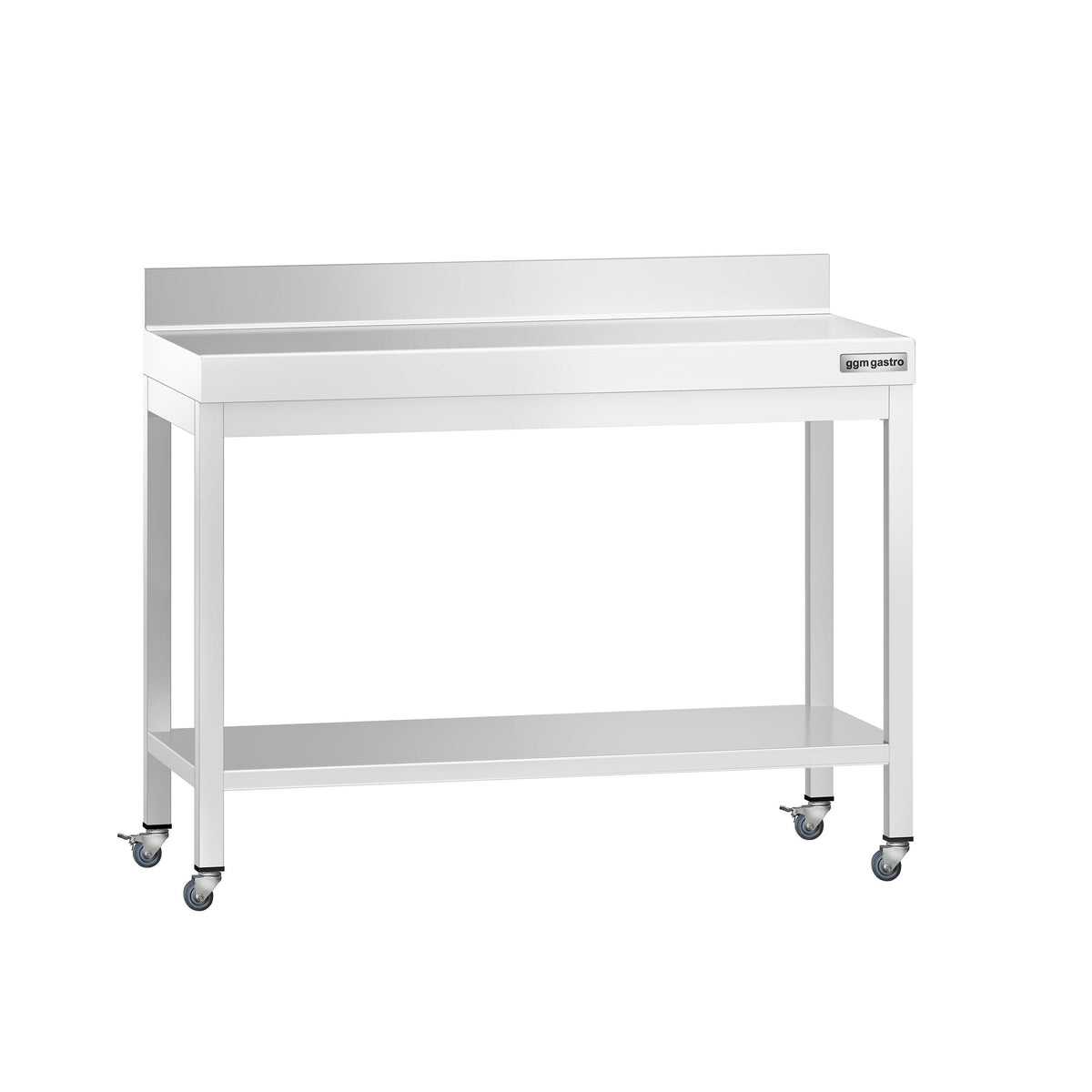 Commercial Stainless Steel Table with Upstand PREMIUM - 1000x600mm - with Undershelf - with Rear Upstand