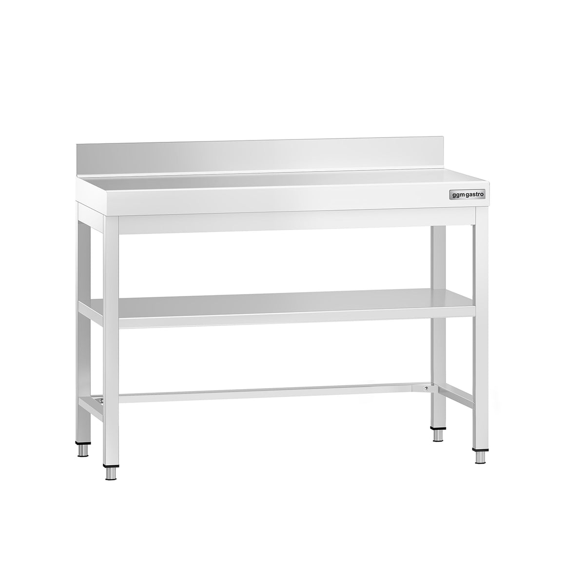 RST-työpöytä PREMIUM - 1000x600 mm - alatasolla & roiskesuojalla & ristikkotuella