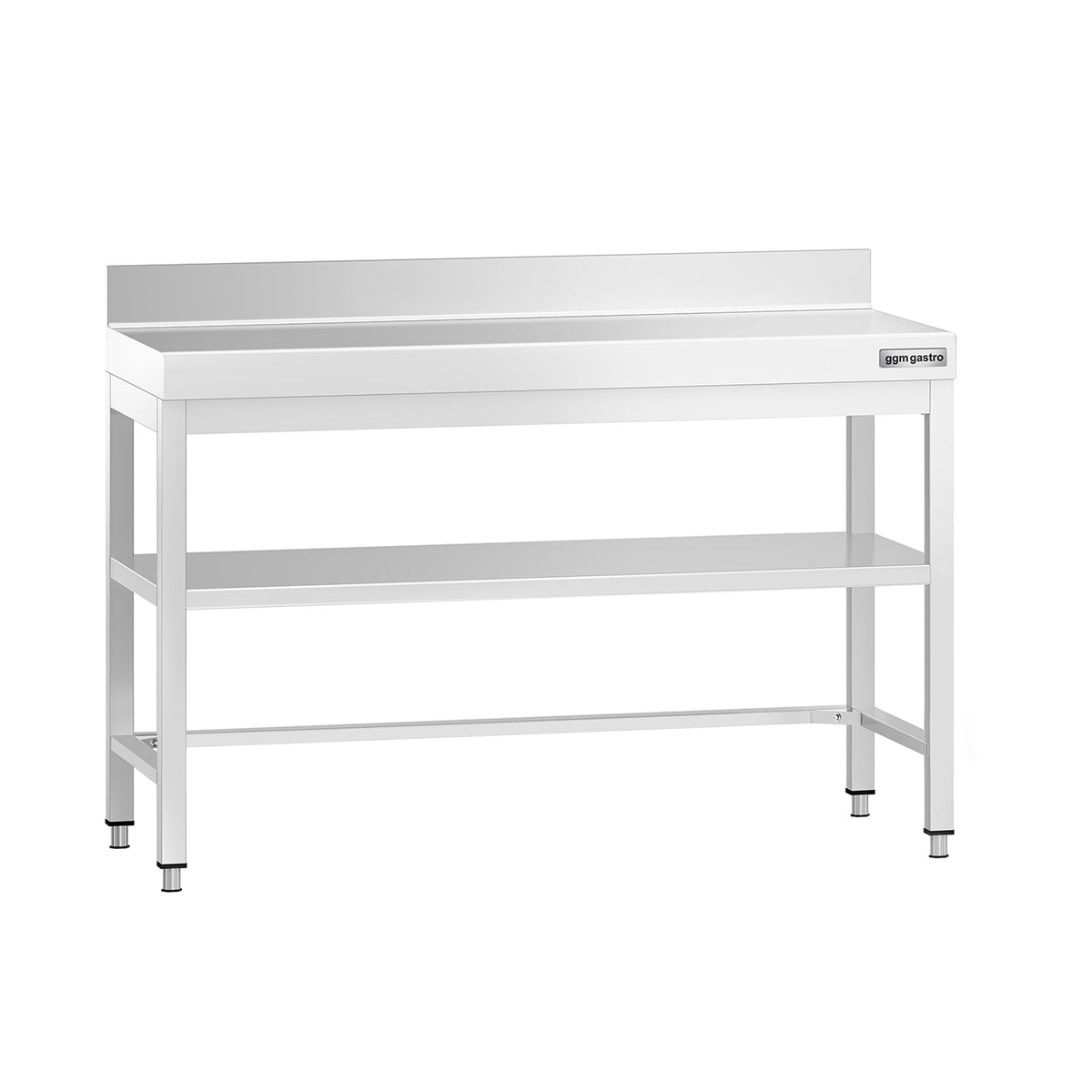 RST-työpöytä PREMIUM - 1200x800 mm - alatasolla & roiskesuojalla & ristikkotuella