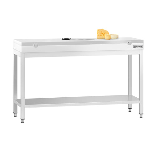 RST-työpöytä PREMIUM - 1400x600 mm - alatasolla - sis. leikkuulauta valkoinen