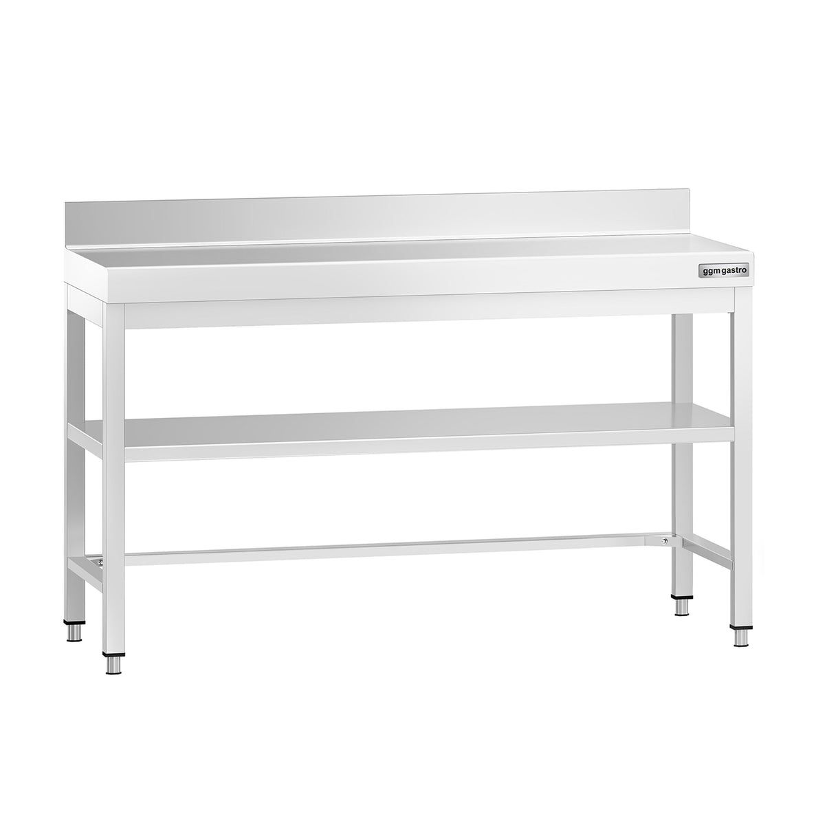 RST-työpöytä PREMIUM - 1400x600 mm - alatasolla & roiskesuojalla & ristikkotuella