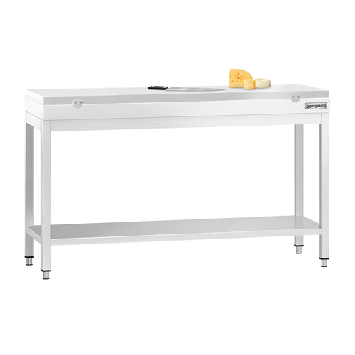 RST-työpöytä PREMIUM - 1500x600 mm - alatasolla - sis. leikkuulauta valkoinen