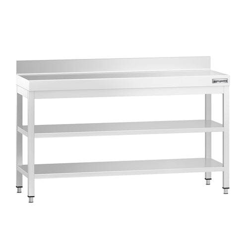 RST-työpöytä PREMIUM - 1500x600 mm - alatasolla & roiskesuojalla & välitasolla