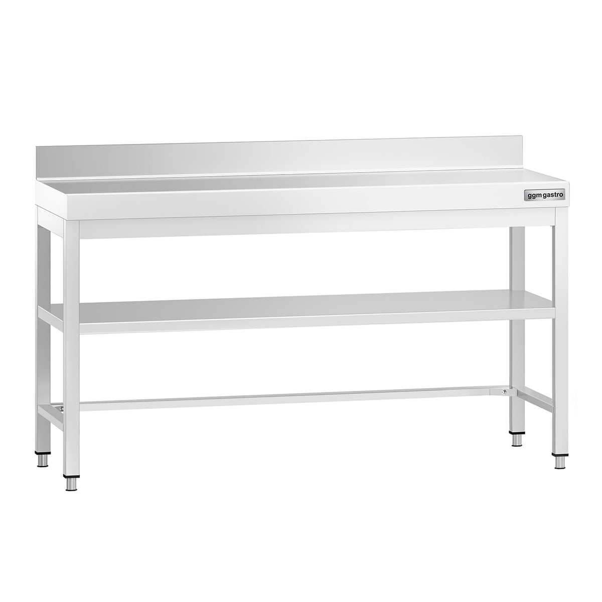 RST-työpöytä PREMIUM - 1600x700 mm - alatasolla & roiskesuojalla & ristikkotuella