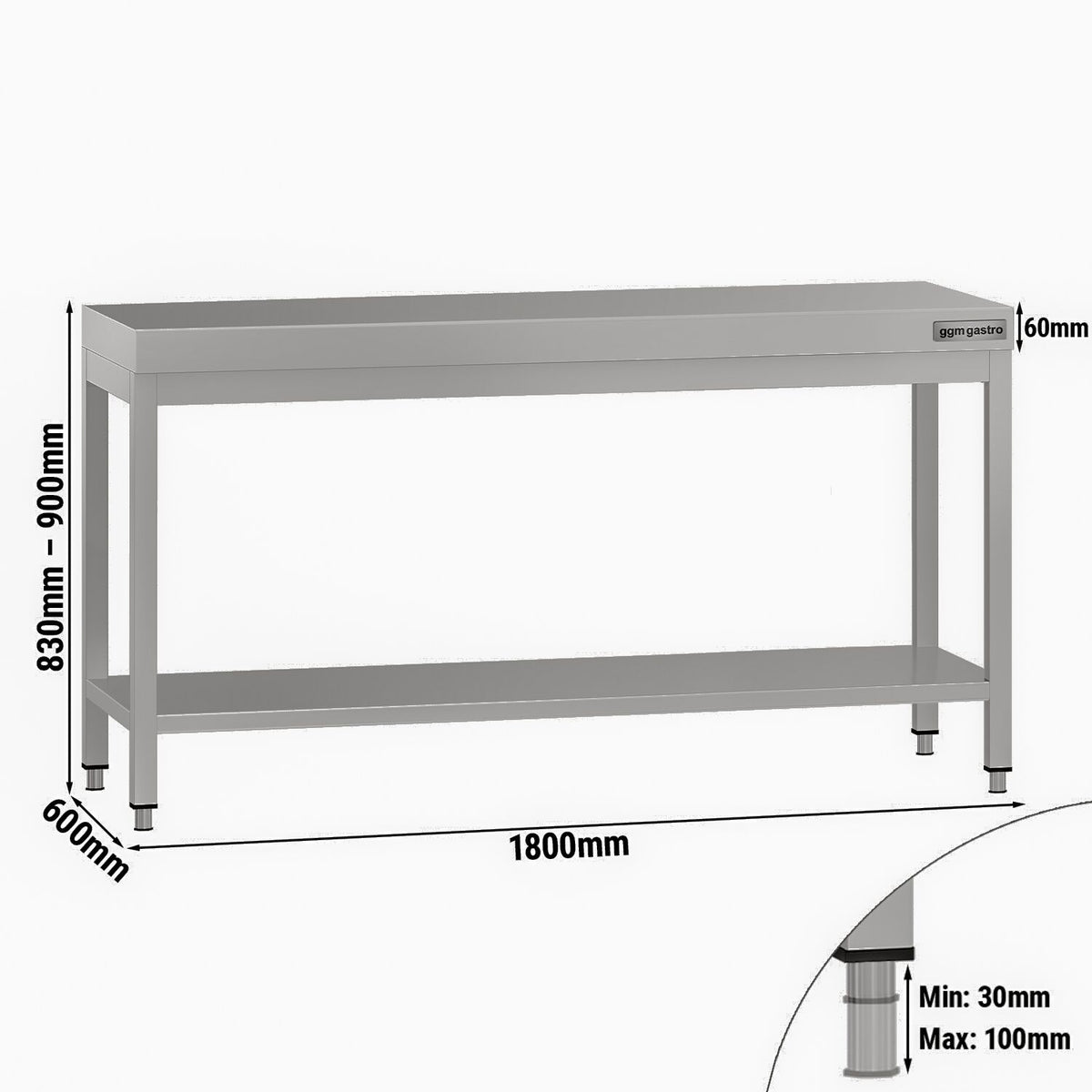 RST-työpöytä ECO - 1800x600 mm - alatasolla