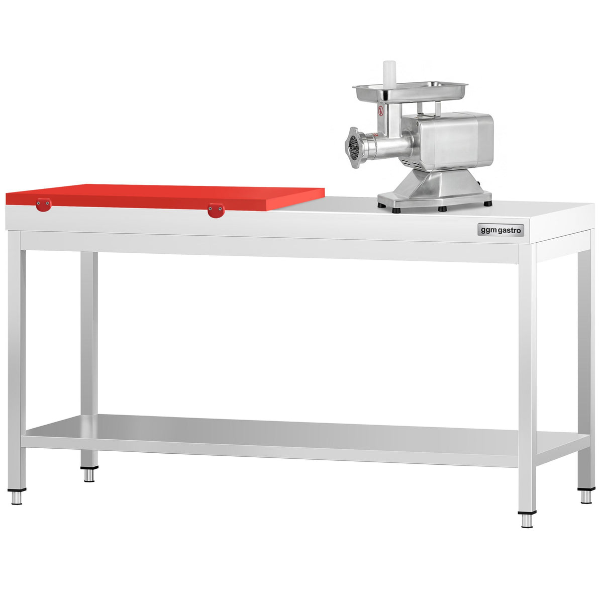 RST-työpöytä PREMIUM - 2000x600 mm - alatasolla - sis. GN 1/2 -leikkuulauta punainen