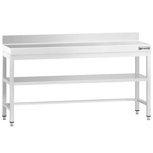 RST-työpöytä PREMIUM - 2000x800 mm - alatasolla & roiskesuojalla & ristikkotuella
