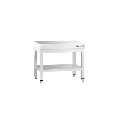 Ruostumattomasta teräksestä työpöytä PREMIUM - 600x700 mm - alatasolla