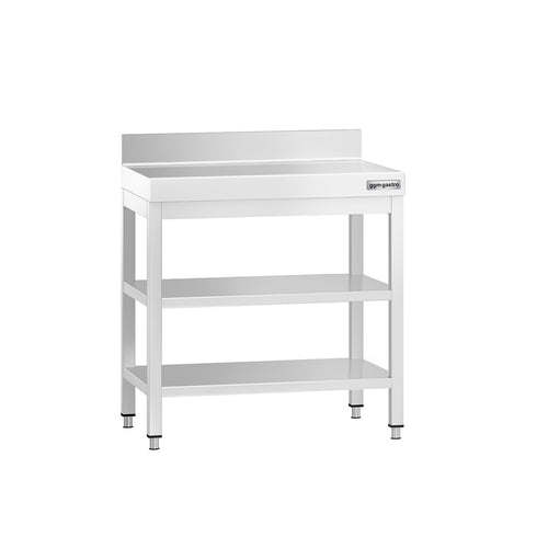 RST-työpöytä PREMIUM - 600x600 mm - alatasolla & roiskesuojalla & välitasolla