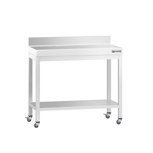 Commercial Stainless Steel Table with Upstand PREMIUM - 800x600mm - with Undershelf - with Rear Upstand