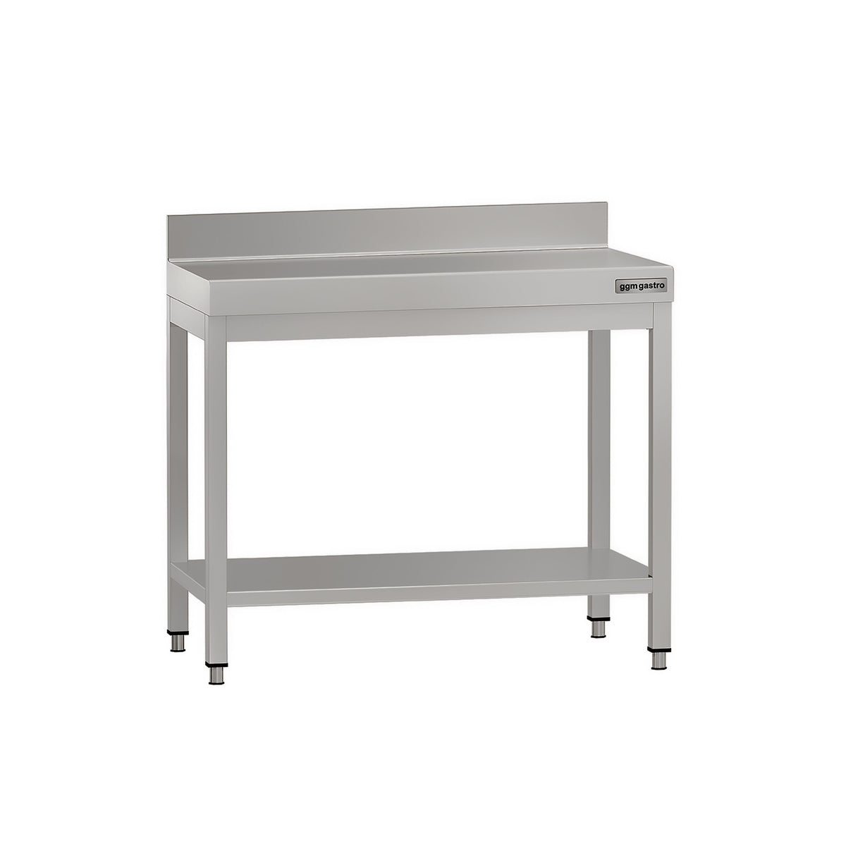 Commercial Stainless Steel Table with Upstand ECO - 800x600mm - with Undershelf - with Rear Upstand