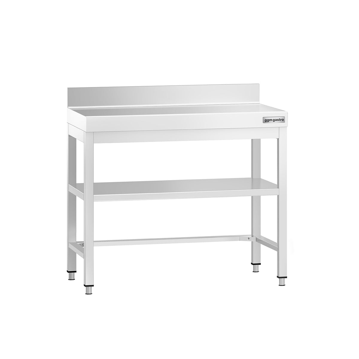 RST-työpöytä PREMIUM - 800x700 mm - alatasolla & roiskesuojalla & ristikkotuella