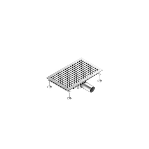 Ruostumattomasta teräksestä linjakaivo - 500x300 mm - matalaprofiilinen malli & sivuliitäntä - Ø 70 mm