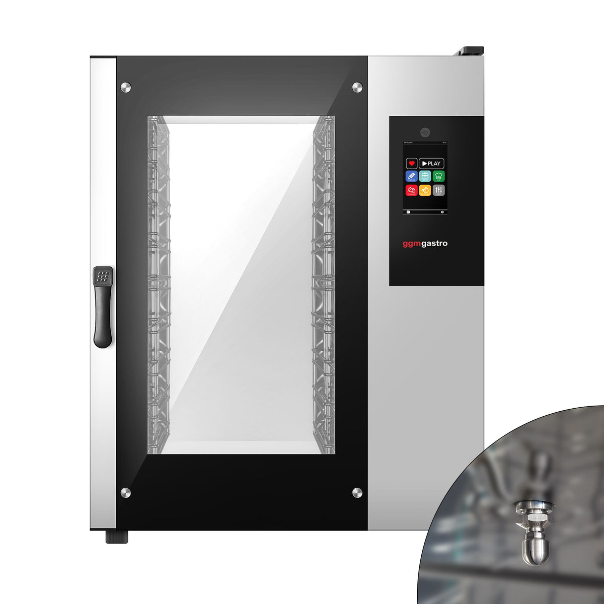 Commercial Electric Bakery Combi Oven - Touchscreen Controls - 10x EN 600x400 - incl. Automatic washing system, Core temperature probe, HACCP monitoring, USB