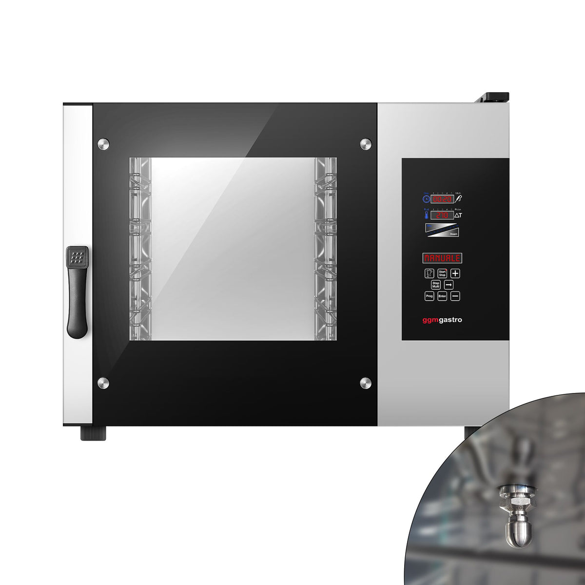 Commercial Electric Bakery Combi Oven - Digital Controls - 4x EN 600x400 - incl. Core temperature probe, HACCP monitoring, USB, Condensate drip tray