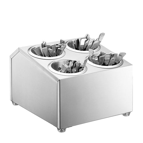 Cutlery Cylinder Holder - 265x305mm - Height: 200mm - Stainless steel - incl. 4 Holders