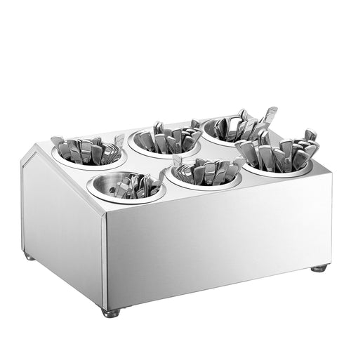 Cutlery Cylinder Holder - 385x305mm - Height: 200mm - Stainless steel - incl. 6 Holders