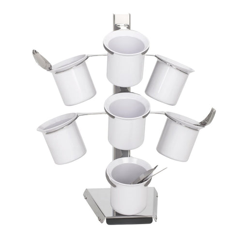 Cutlery Tray - Ø 100mm - Stainless steel - with 7 shelves - with 7 compartments
