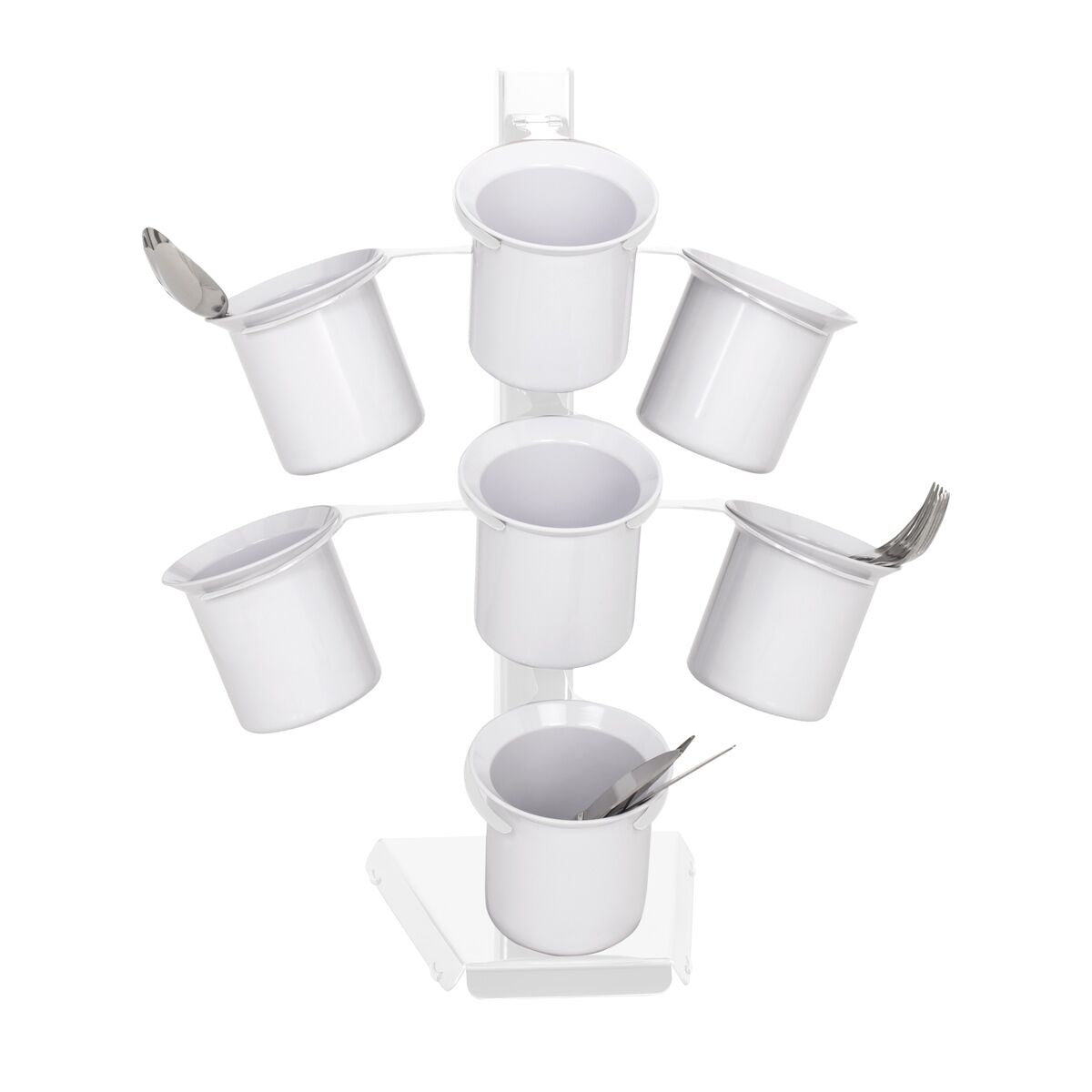 Cutlery Tray - Ø 100mm - Stainless steel - with 7 compartments - White