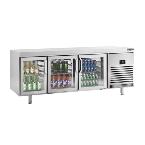 Kylmäpöytä PREMIUM PLUS - EN 600x400 - 2185x800 mm - 610 l - varustettu: 6 lasiovea, LED-valaistus & kaksoislasitetut ovet