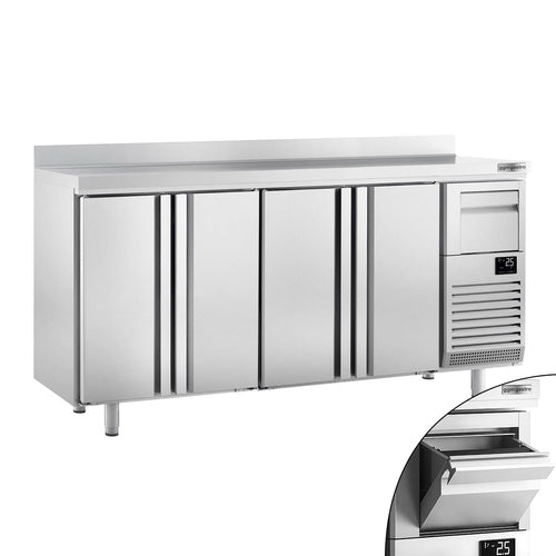 RST-baarikylmäpöytä PREMIUM PLUS - 2452x600 mm - 690 l - varustettu: 4 ovea, takakoroke & kahvin koputin