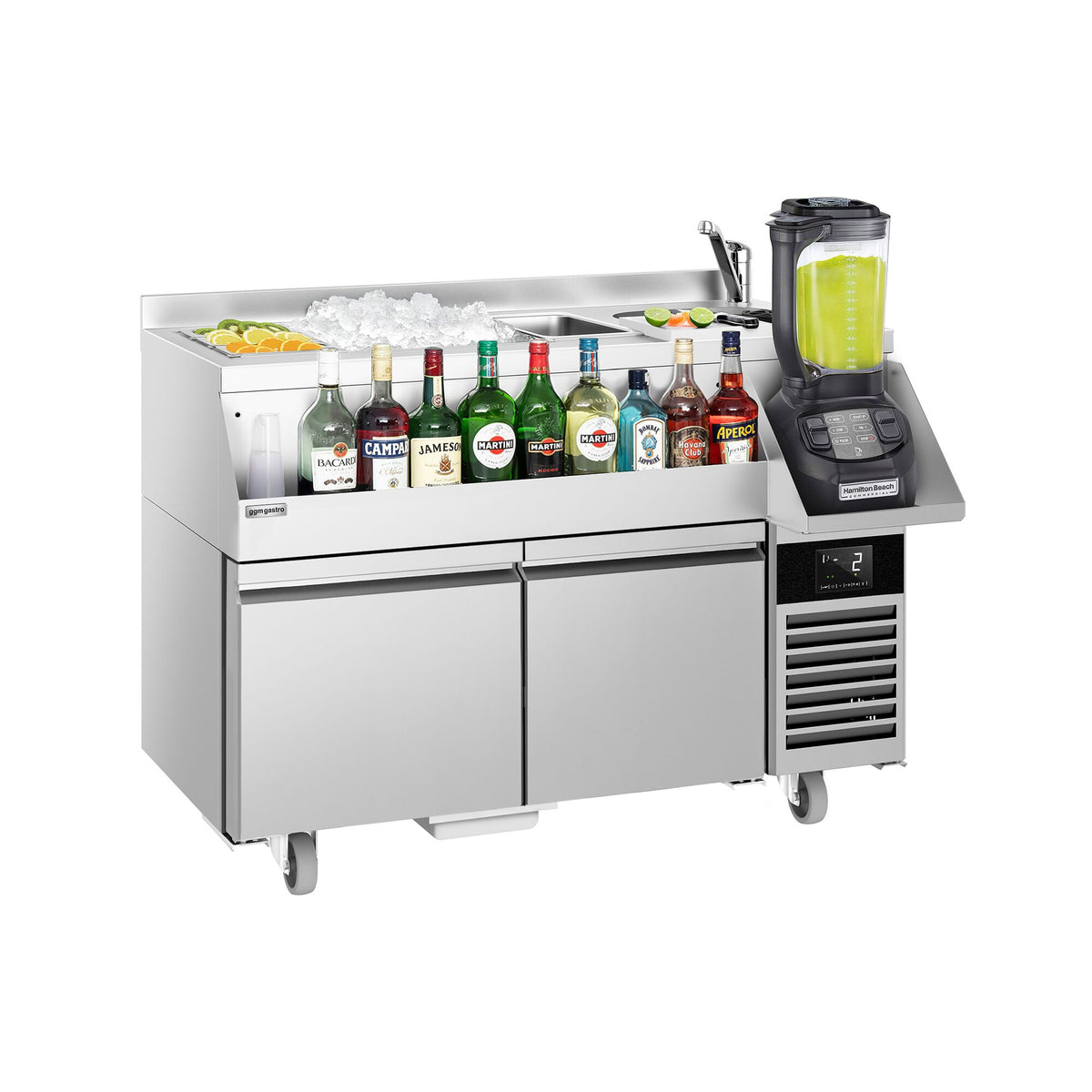 Cocktailasema – 1200 mm -  - 2 vetolaatikkoa & 230 V pistorasia