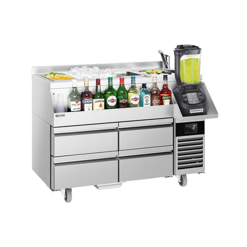 Cocktailasema – 1200 mm - 150 l - 4 vetolaatikkoa & 230 V pistorasia