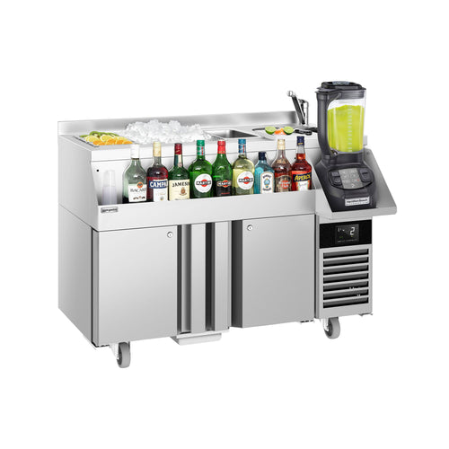 Cocktailasema – 1200 mm - 150 l - 2 ovea & 230 V pistorasia