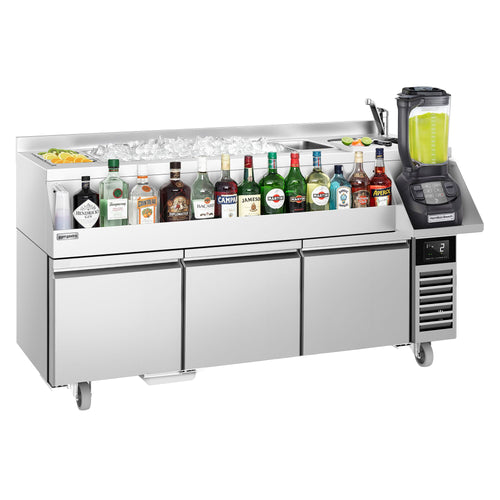 Cocktailasema – 1600 mm - 3 vetolaatikkoa & 230 V pistorasia