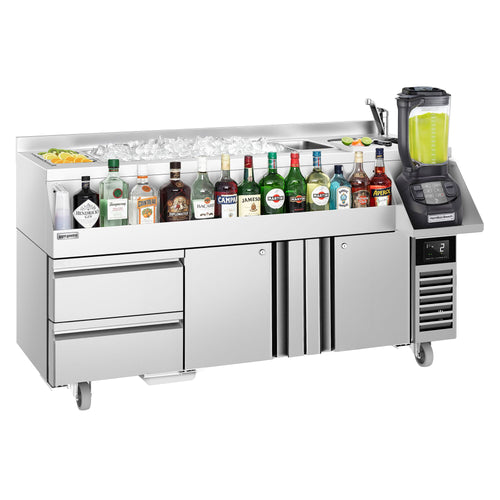 Cocktailasema – 1600 mm - 235 l - 2 ovea, 2 vetolaatikkoa & 230 V pistorasia