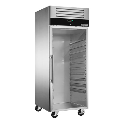 Bakery Fridge Stainless steel PREMIUM - EN 600x800mm - 737L - with 1 glass door - On castors - Black front