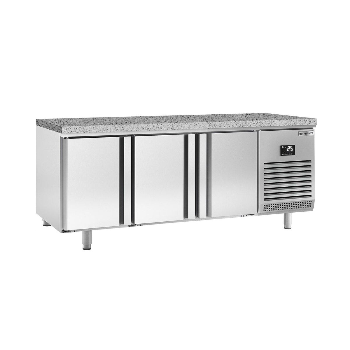 Bakery Counter Fridge Premium PLUS - 2185x800mm - with 3 doors - granite worktop - capacity 635 litres