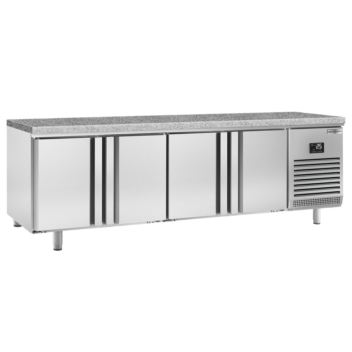 Kylmäpöytä PREMIUM PLUS - 2752x800 mm - 850 l - 4 ovea - musta graniittitaso