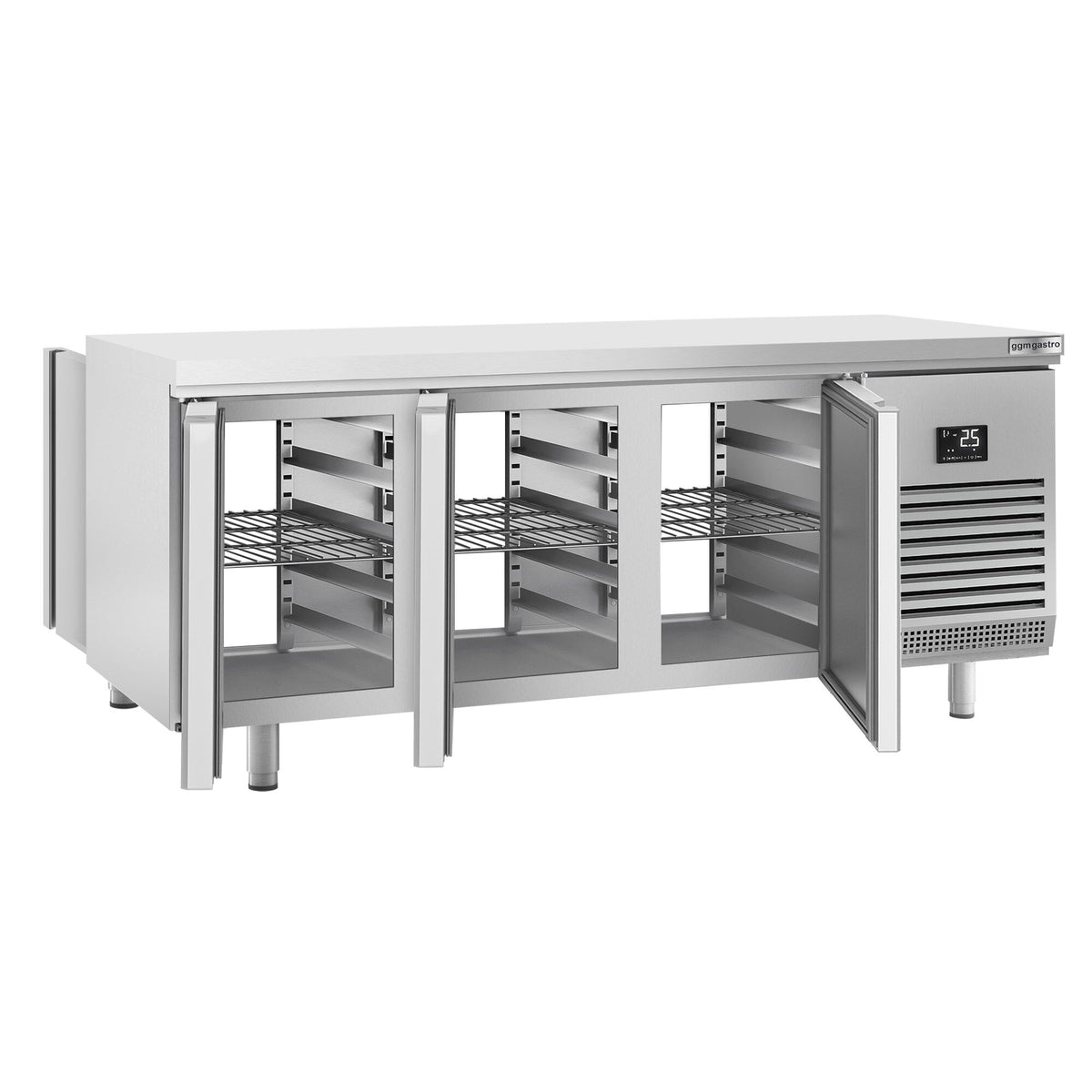 Kylmäpöytä PREMIUM PLUS - 2185x800 mm - 610 l - 6 ovea - läpivienti