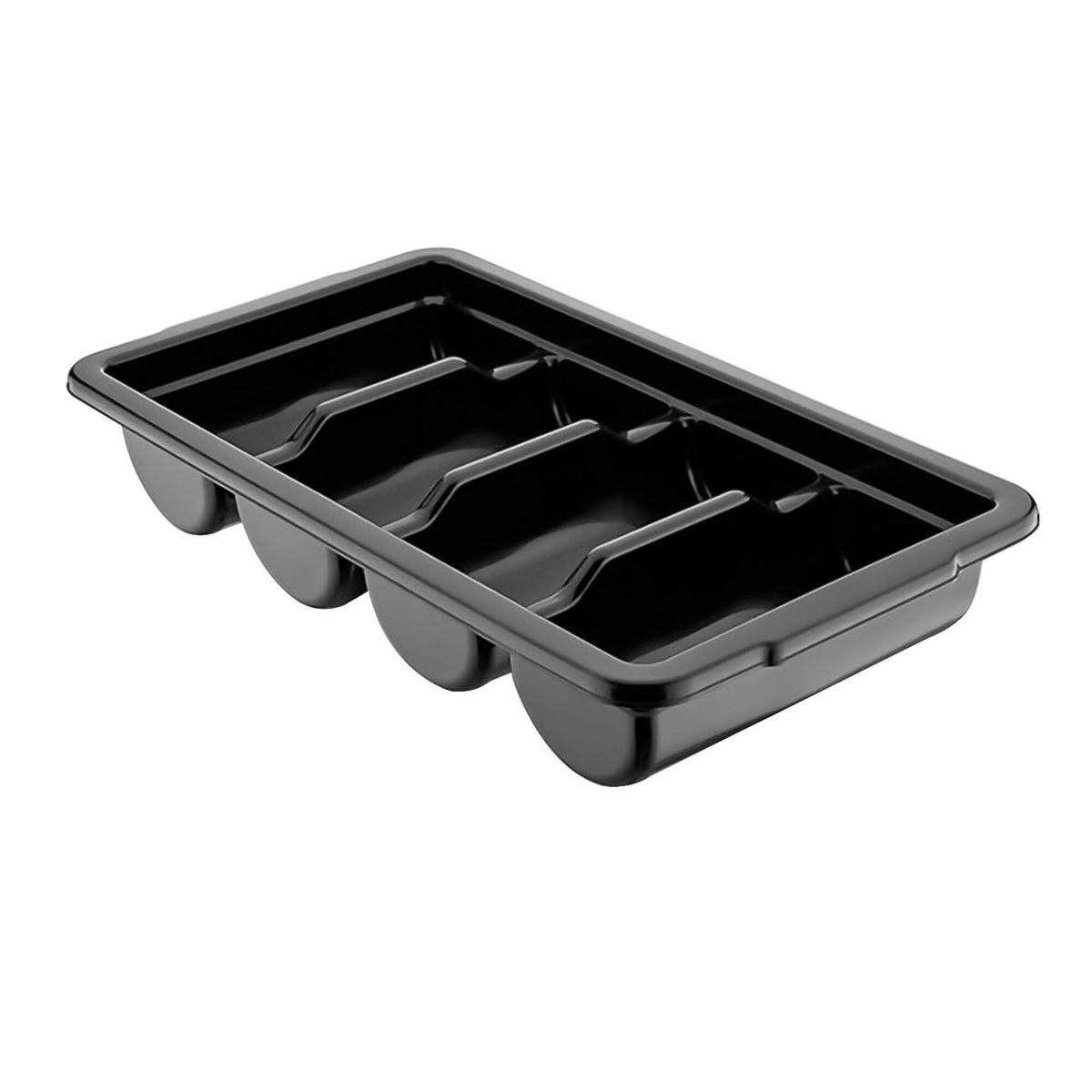 Cutlery Tray - 293x526mm - Height: 97mm - Polypropylene (PP) - with 4 compartments - Black