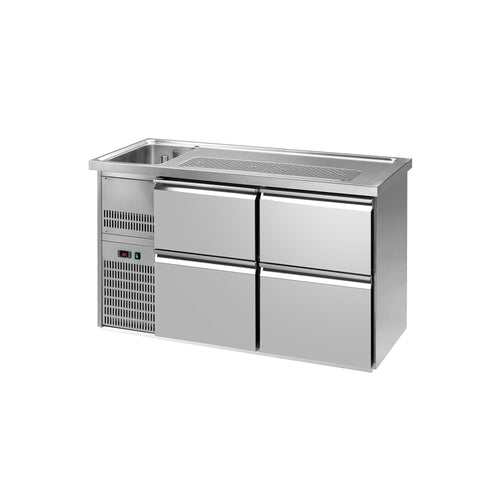 Commercial Refrigerated Beer Counter PREMIUM PLUS - 1550x700mm - with 4 drawers