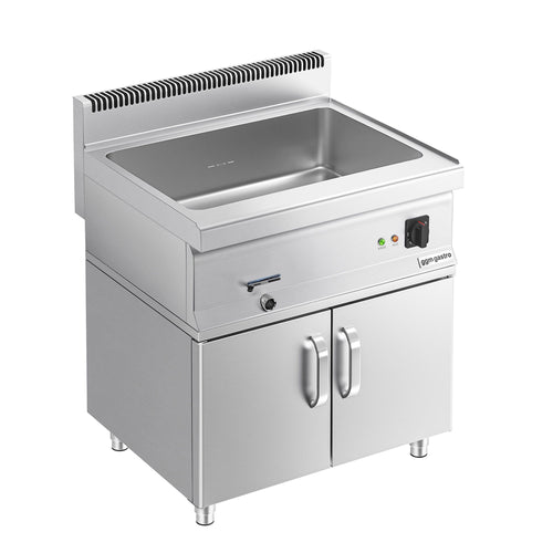 Sähkökäyttöinen vesihaude - 2,4 kW - 2x GN 1/1 tai 4x GN 1/2 - tyhjennyshanalla - jalustalla