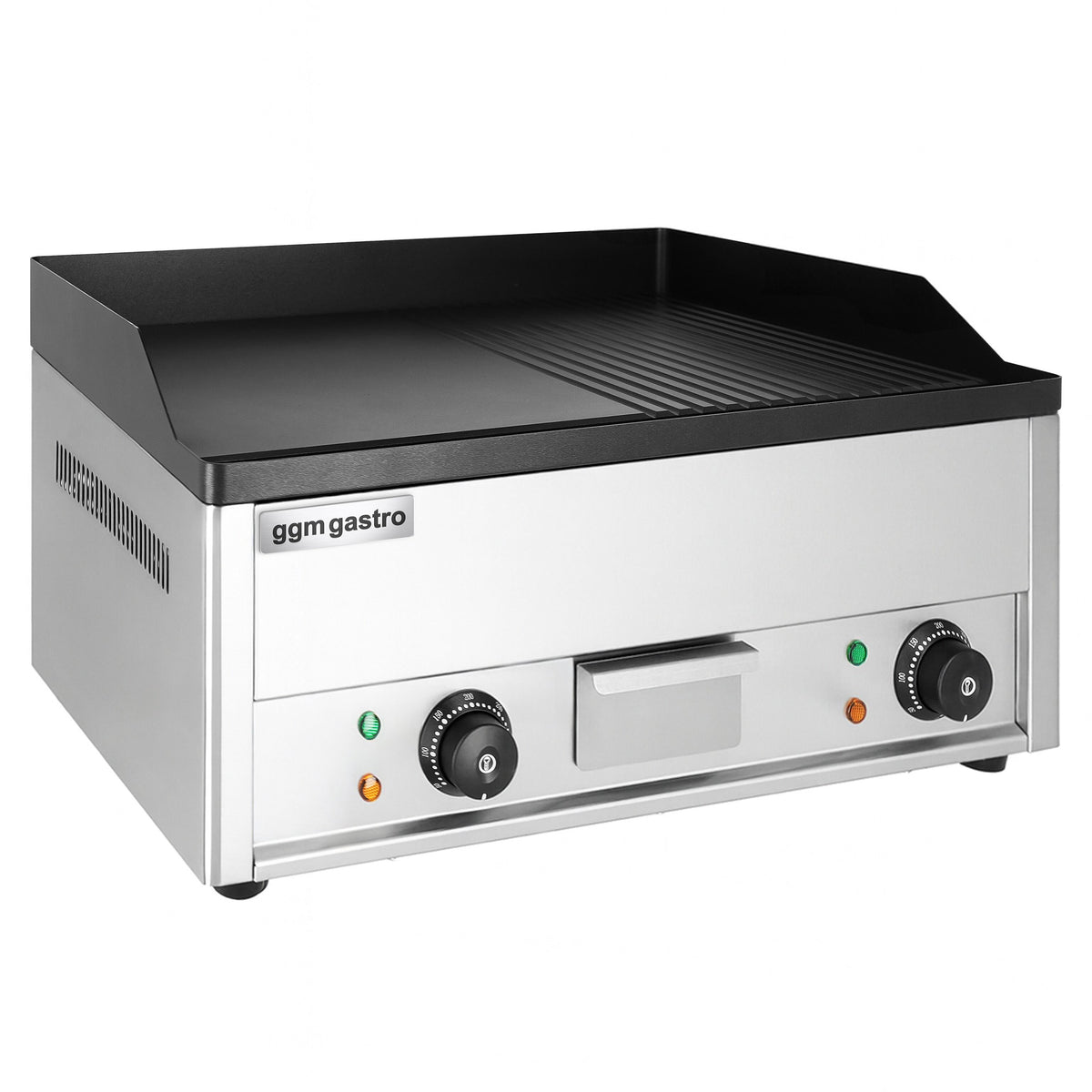 Commercial Electric Griddle - 4.4kW - Smooth/Ribbed Plate (half & half) - Cooking area: 600x335mm