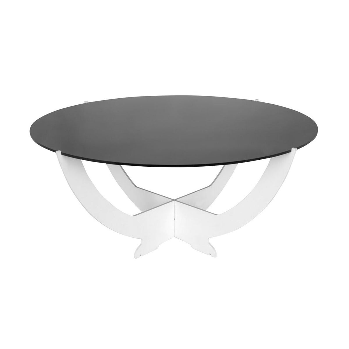 Buffetteline - Ruostumaton teräs, valkoinen - pyöreä - Ø 600 mm - Korkeus: 270 mm - sis. plexilasikupu, musta