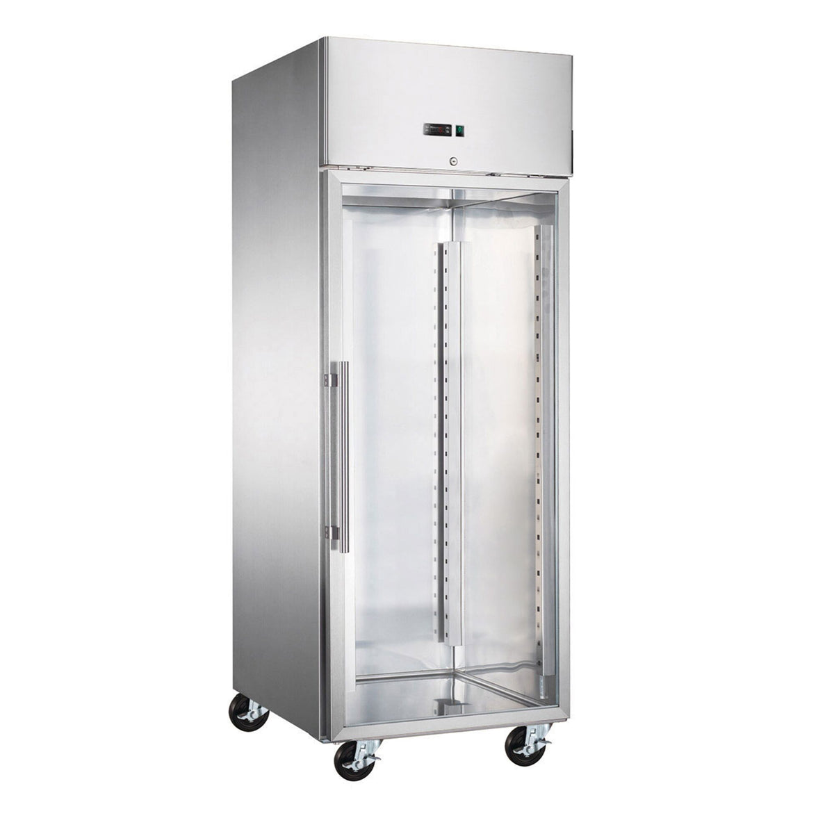 Bakery Fridge Stainless steel ECO - EN 600x800mm - 737L - with 1 glass door - On castors