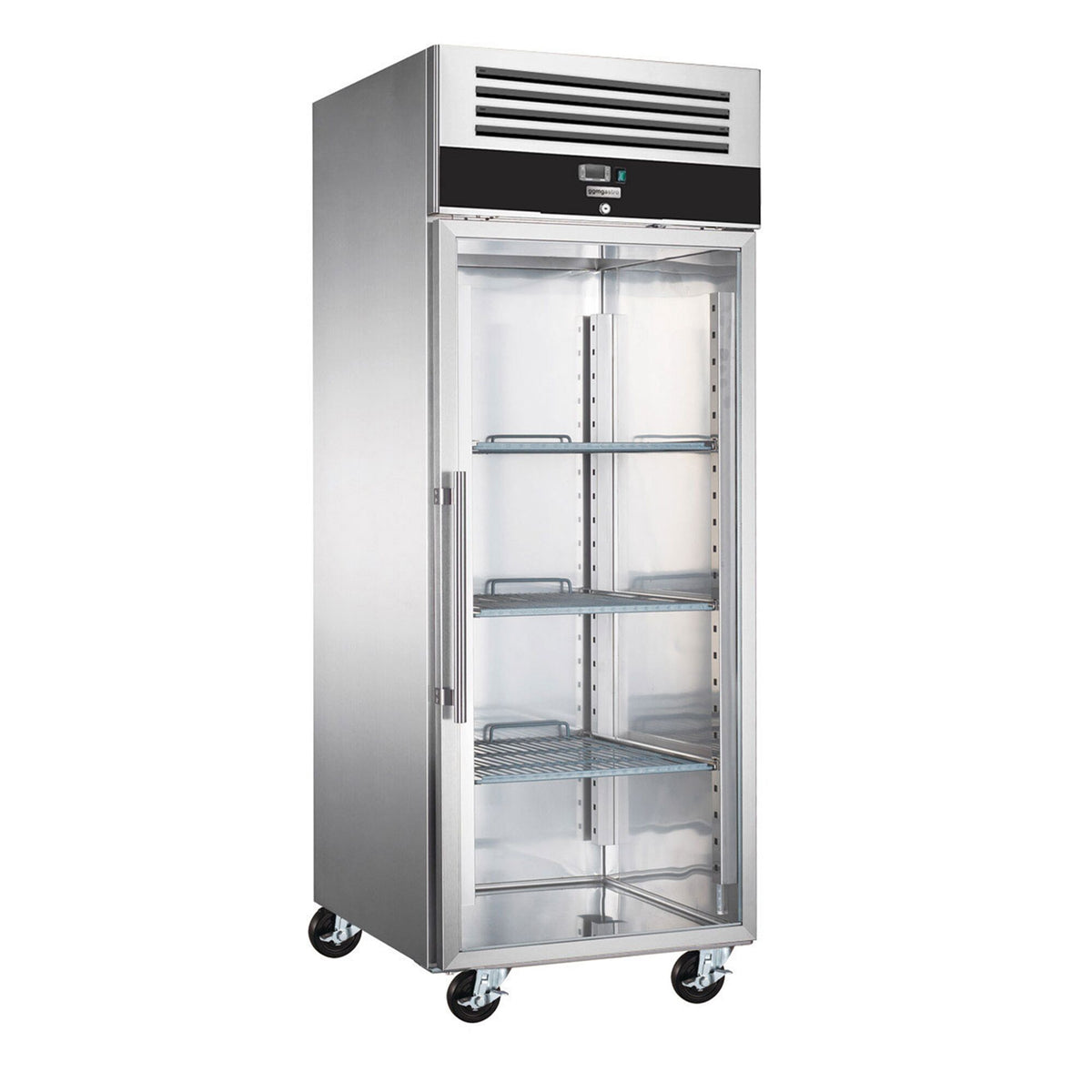 Bakery Freezer Stainless steel PREMIUM - EN 600x800mm - 600L - Single Glass Door, Tray Slides & Wire Shelves