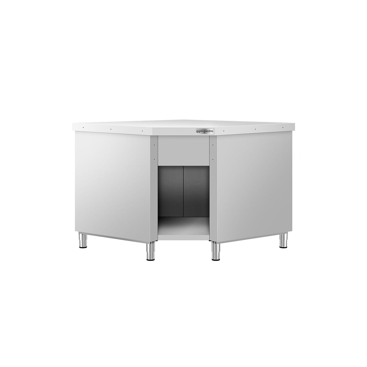 Ruostumattomasta teräksestä työkaappi KOPENHAGEN - 1001x1001 mm - saranaovet
