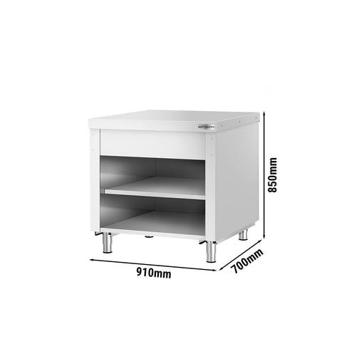 Ruostumattomasta teräksestä työkaappi KOPENHAGEN - 910x700 mm - läpivienti