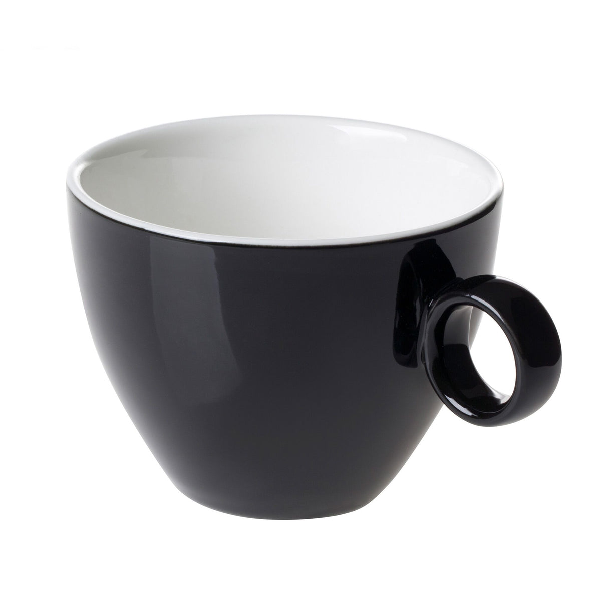 (6 kpl) BART COLOUR CAFE - Cappuccinokuppi - 230 ml - Musta - jossa pinottava muoto