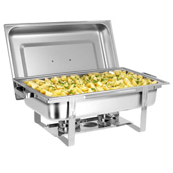 (2 kpl) Lämpöhaude / Chafing Dish - Polttoainetahnalla - GN 1/1 - kansi - 2 polttoainesäiliötä