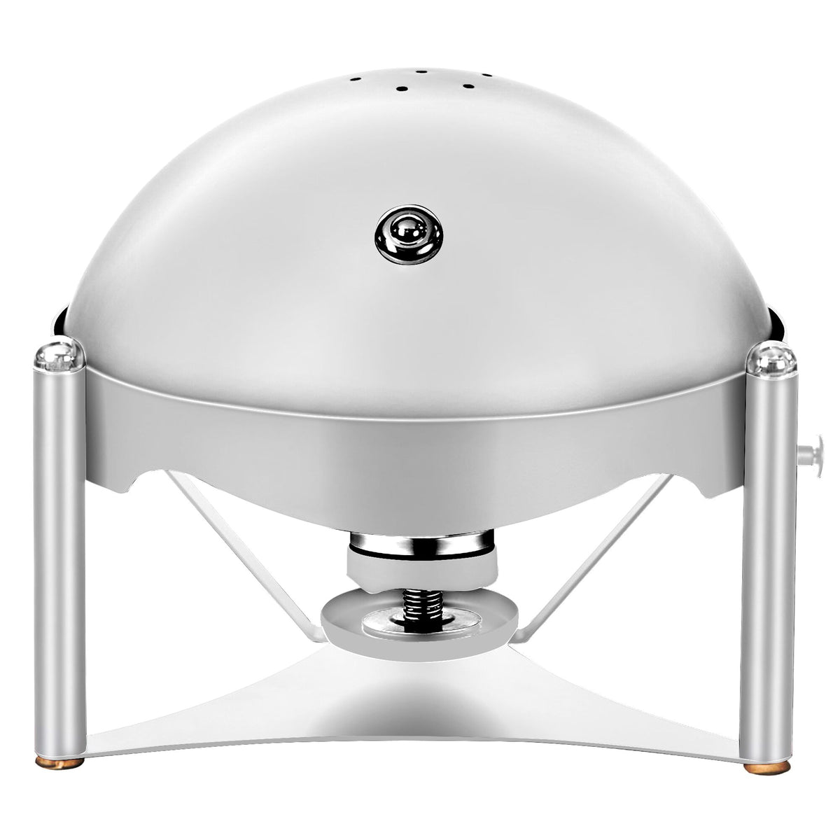 Lämpöhaude / Chafing Dish - Pyöreä - rolltop-kansi - kromattu