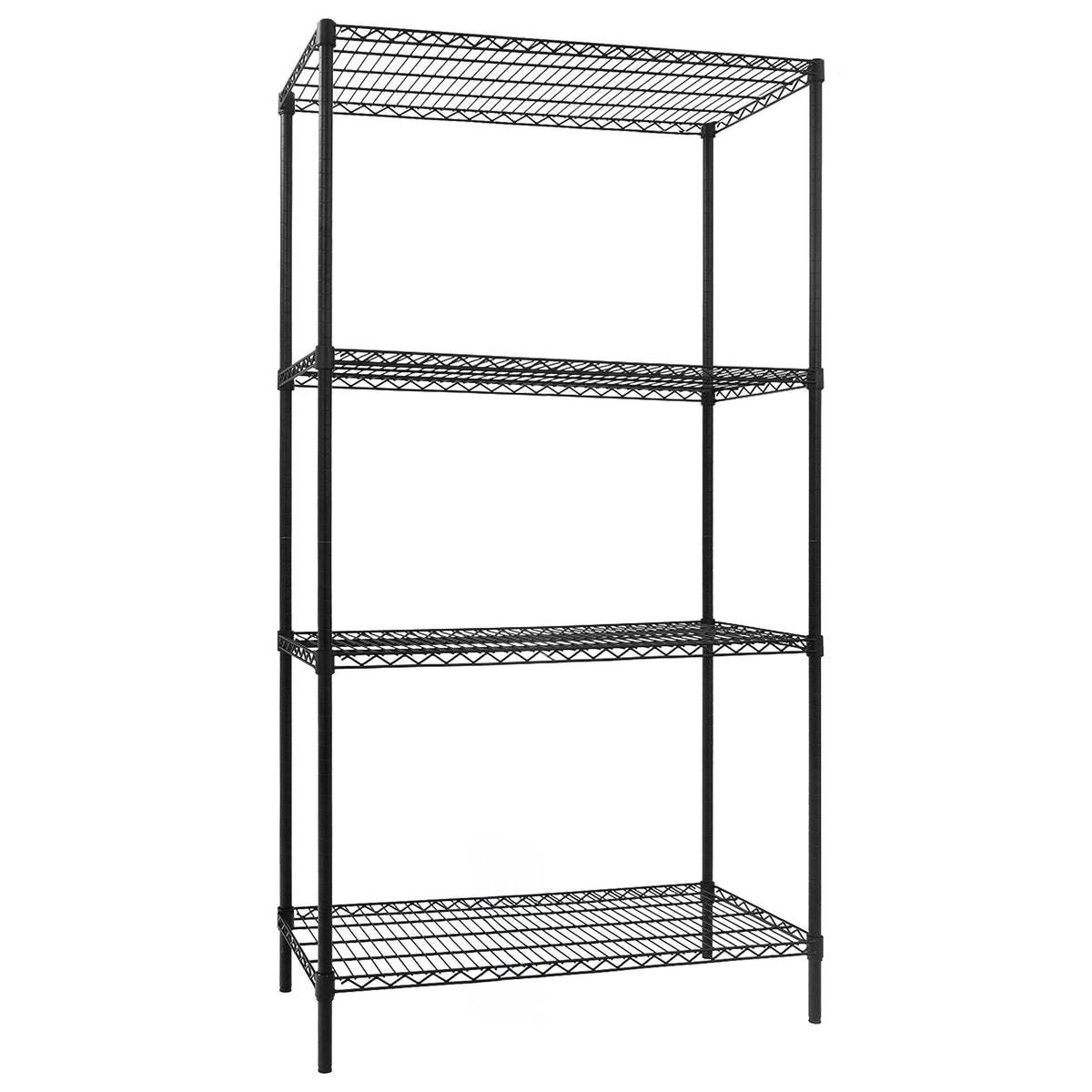 Metallihylly - 900x450 mm - Syvyys: 450 mm - 4 hyllytasoa (SÄÄDETTÄVÄ) - musta - Kantavuus: 180 kg